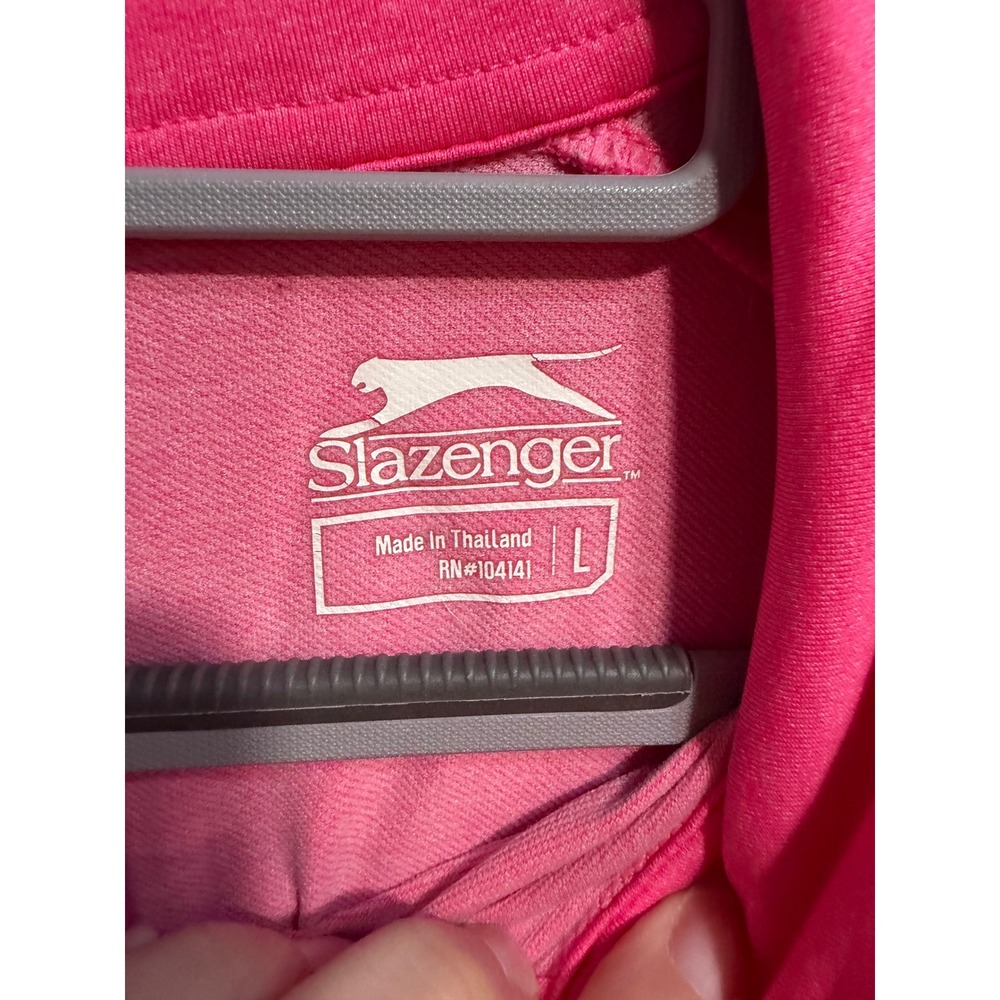 Slazenger Womens Pink Quarter Zip Pullover Long Sleeve Athletic Top Large - Picture 2 of 9